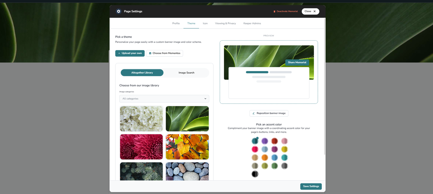 Choose banner image _ accent color