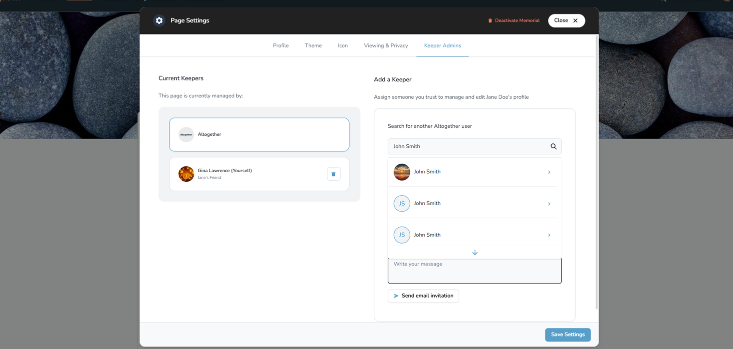 Invite existing user