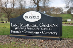 Lane Memorial Gardens, signage