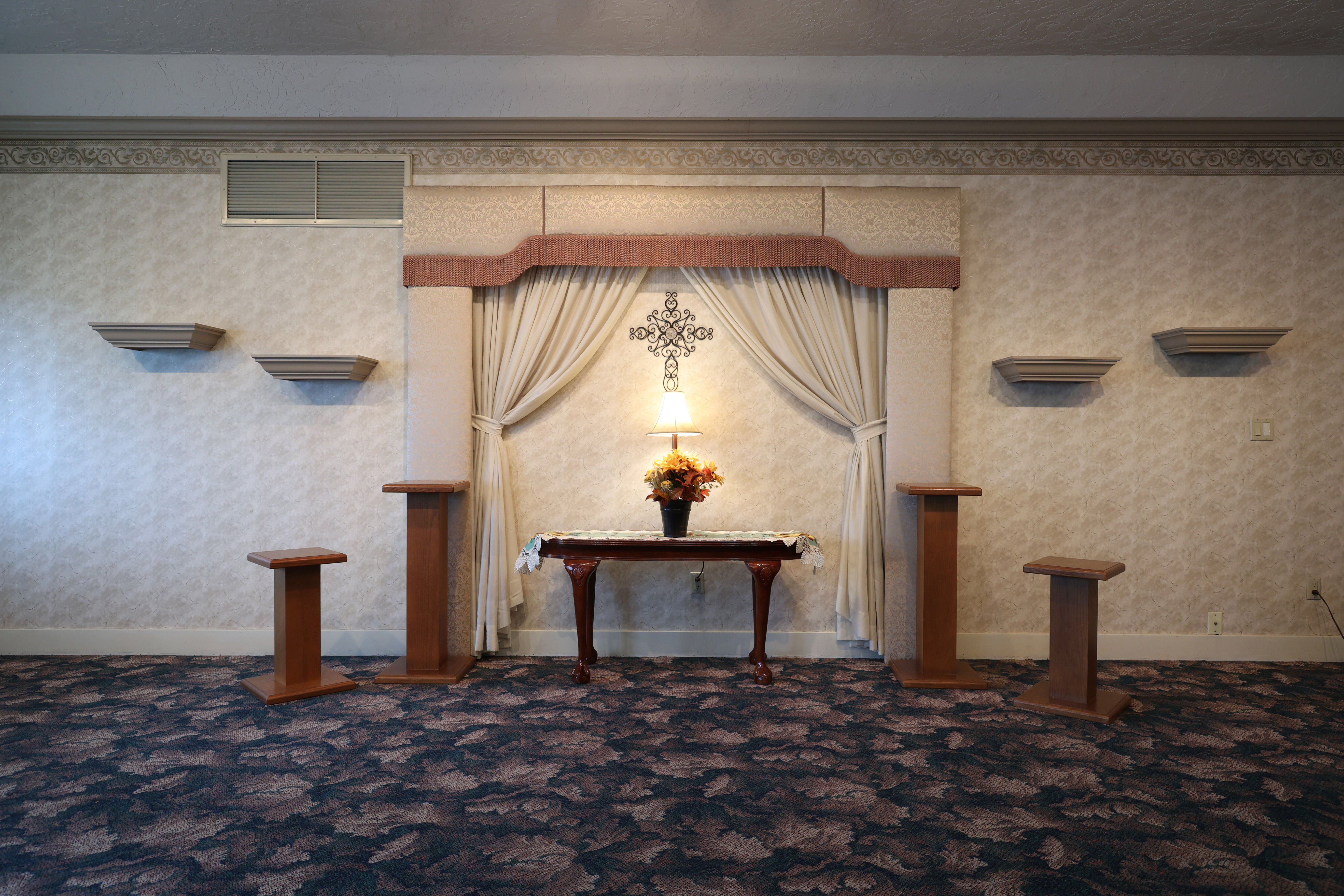 Photo of funeral home reception area