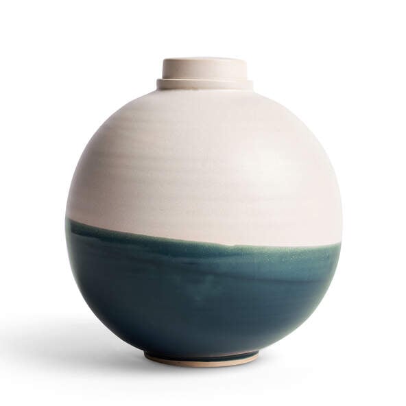 Moon Cremation Urn - Blue and White