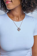 Double Heart Cremation Necklace - Gold  image number 2