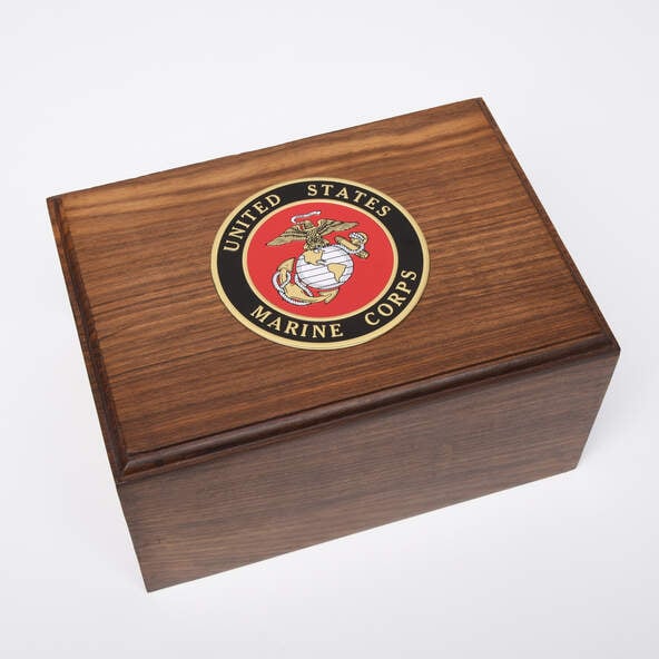 Veteran's Rest Rosewood Cremation Urn - Marine Corps